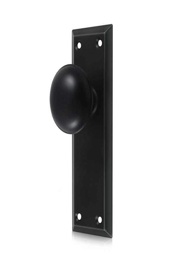 newliplace 2 Pack One-Sided Black Dummy Door Knobs Interior, Vintage Long Plate Dummy Door Knobs in Matte Black - Image 1